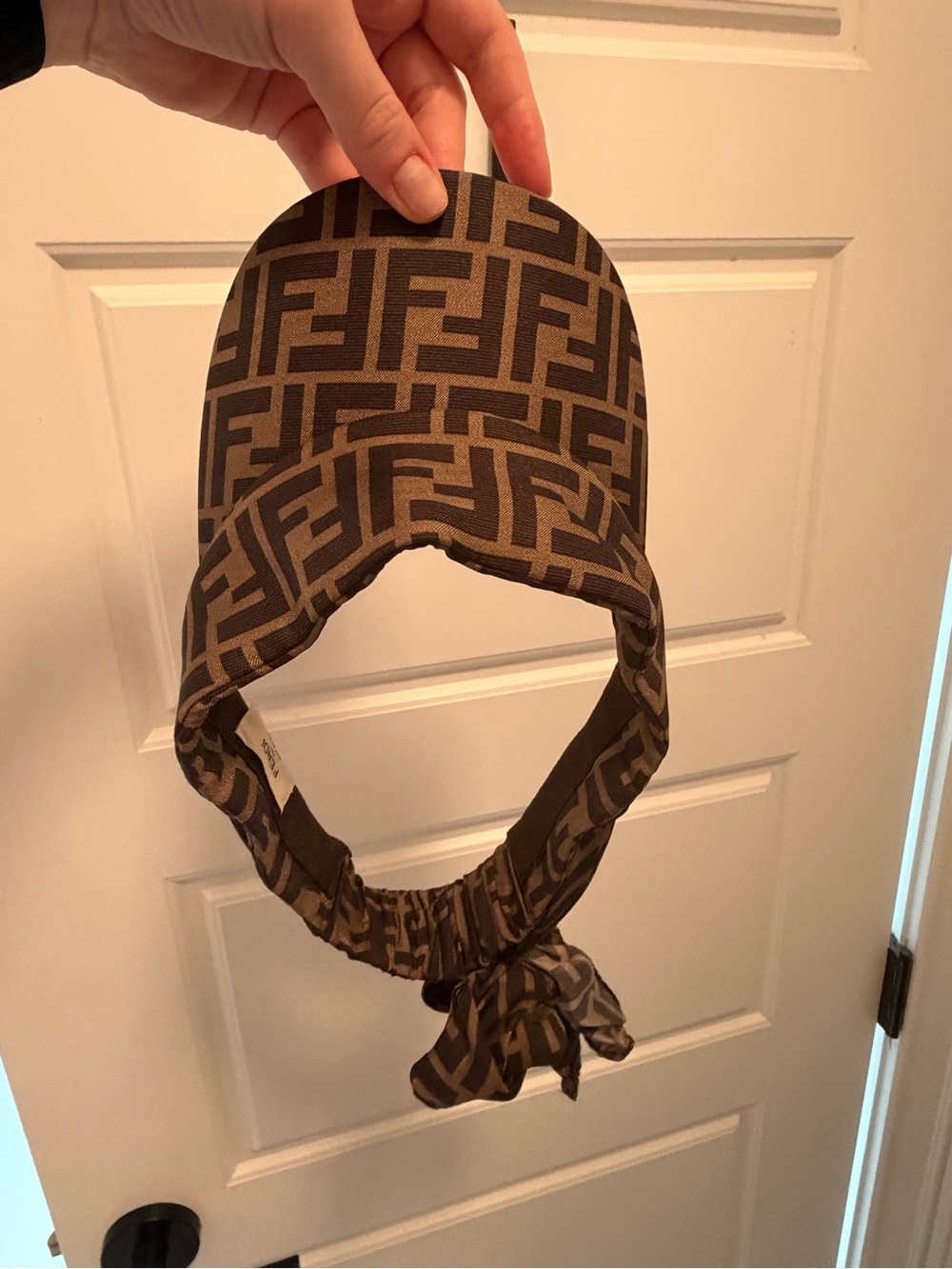 Fendi Brown/Beige FF Logo Visor